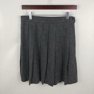 Vintage LL Bean Women's Gray Wool Pleated Skirt